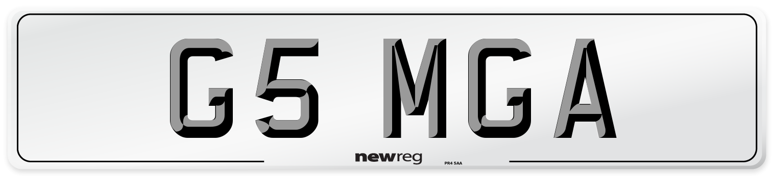 G5 MGA Number Plate from New Reg